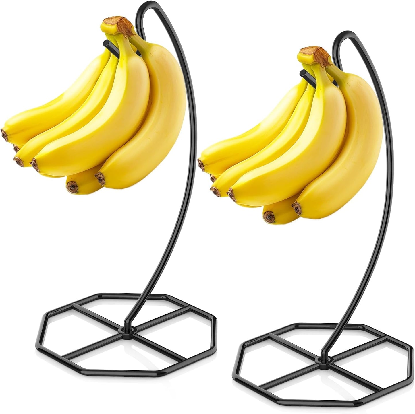 2 Pzas Soporte Plátano Metal Negro 15lb