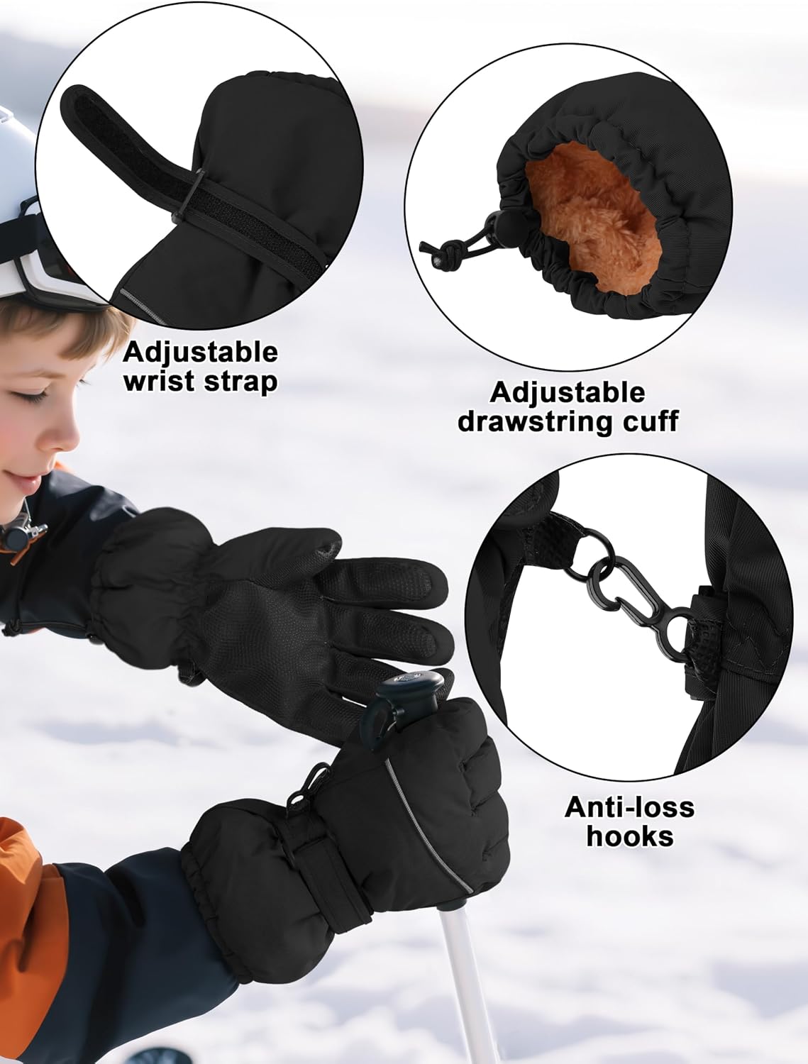 2 Pzas Guantes Invierno Niños Impermeables Cálidos