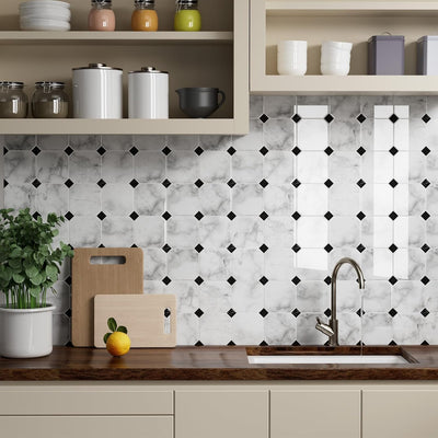 Autoadhesivo 3D 15 hojas 7.75x7.75pulg para loseta cocina baño
