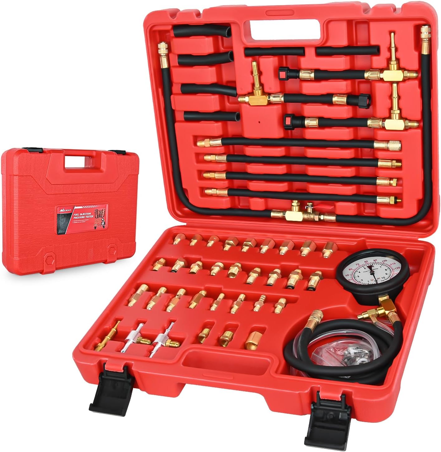 Kit probador presión combustible 0-140 PSI con adaptadores