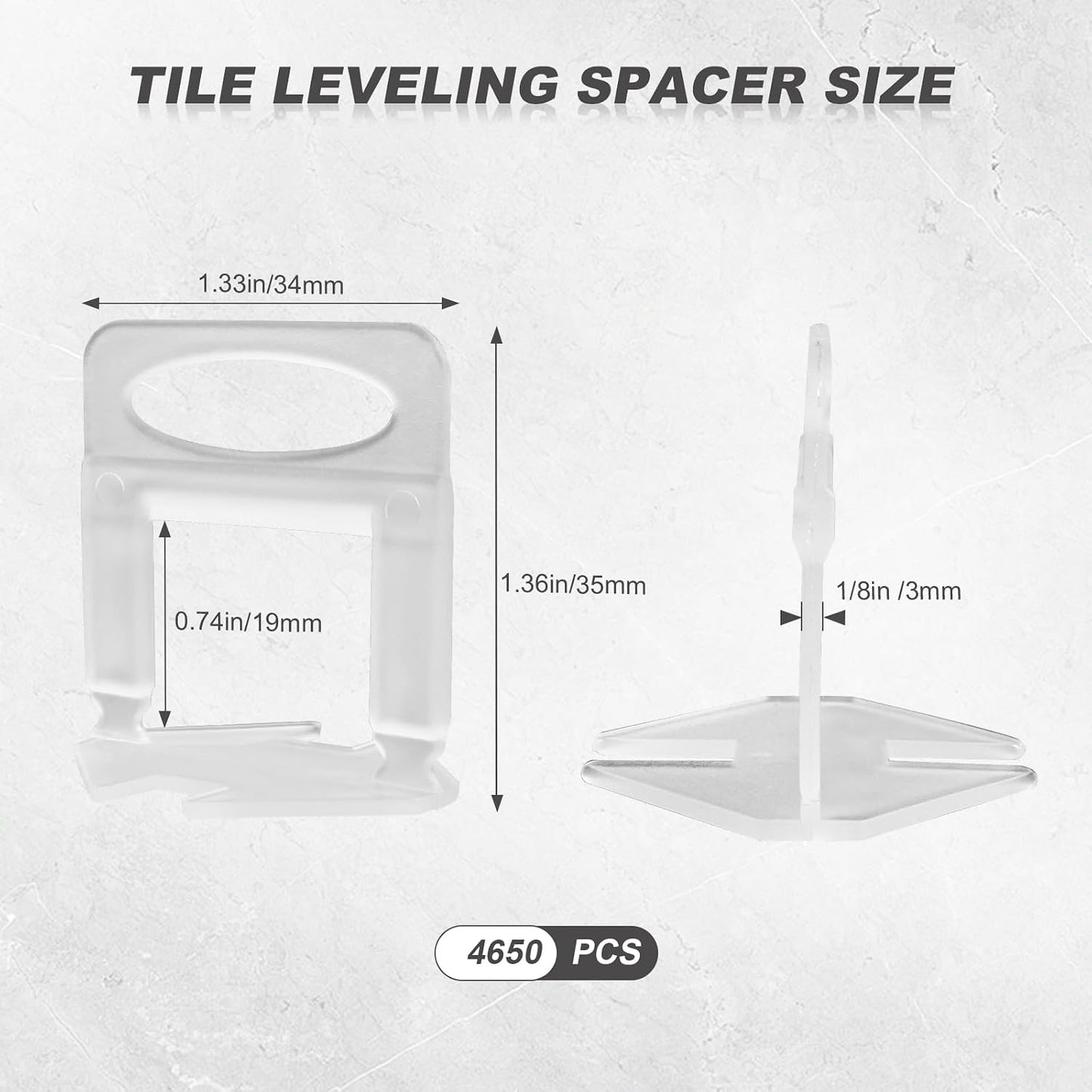 Sistema nivelación azulejos 1/8pulg separadores 4650 clips