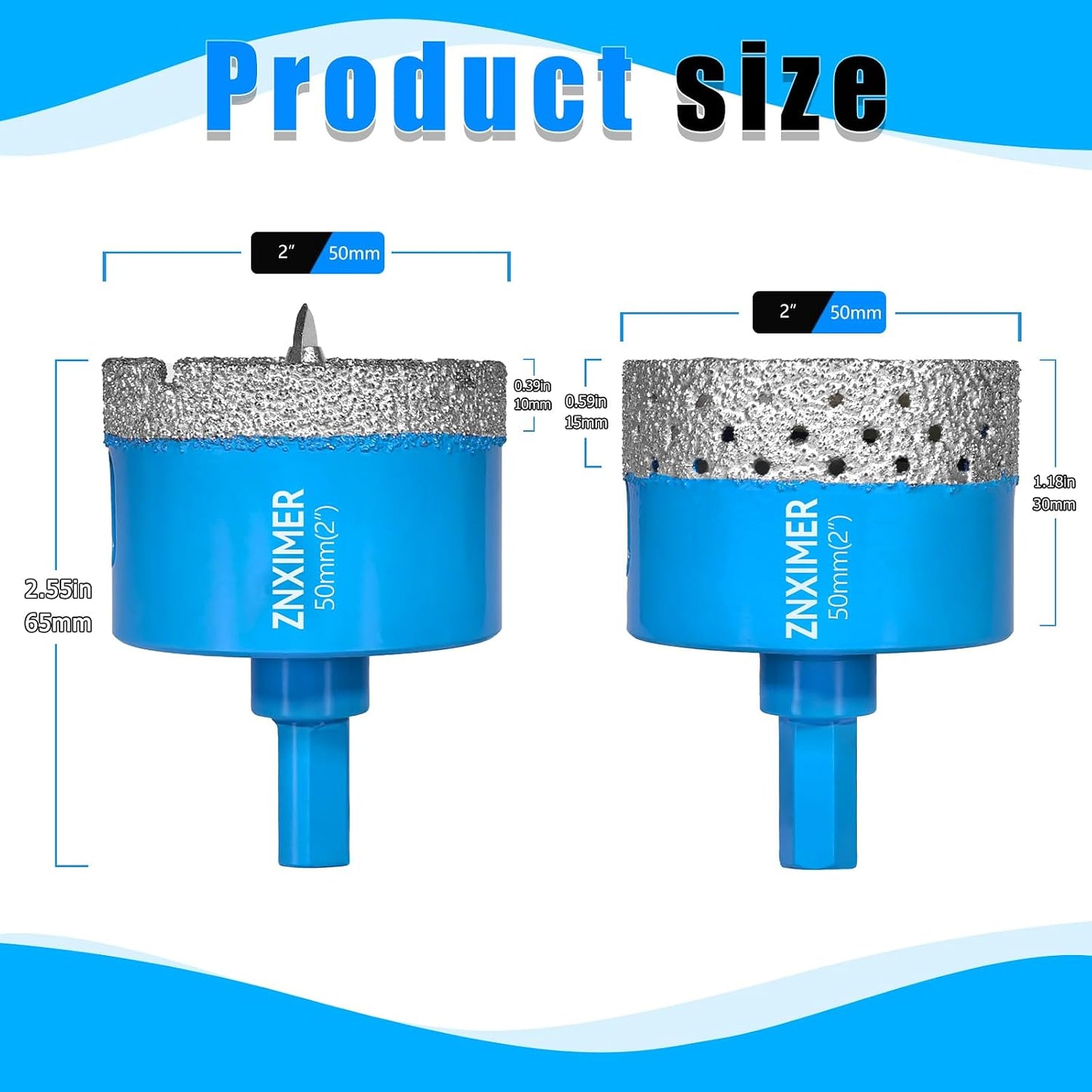 Brocas diamante 2pulg para azulejos cerámica granito