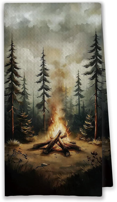 Toallas de cocina decorativas Gloomy Sky Forest 16 x 24 pulgadas