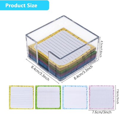 Soporte notas adhesivas acrílico 3x3 con 4 set colores