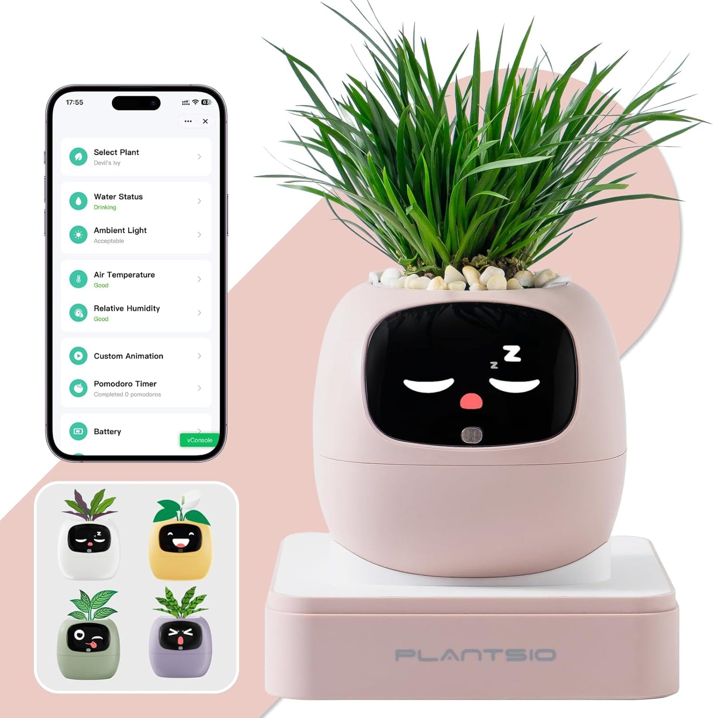 Maceta inteligente con riego automático y temporizador
