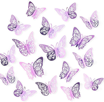 72 Pzas Decoraciones Mariposa 3D para Pared y Pasteles