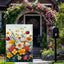 Bandera jardín tulipán narciso abeja 12x