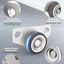 Ruedas perfil bajo 1.25pulg set 16 silenciosas muebles