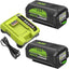 2 Baterías Ryobi 40V comp OP4050A Verde