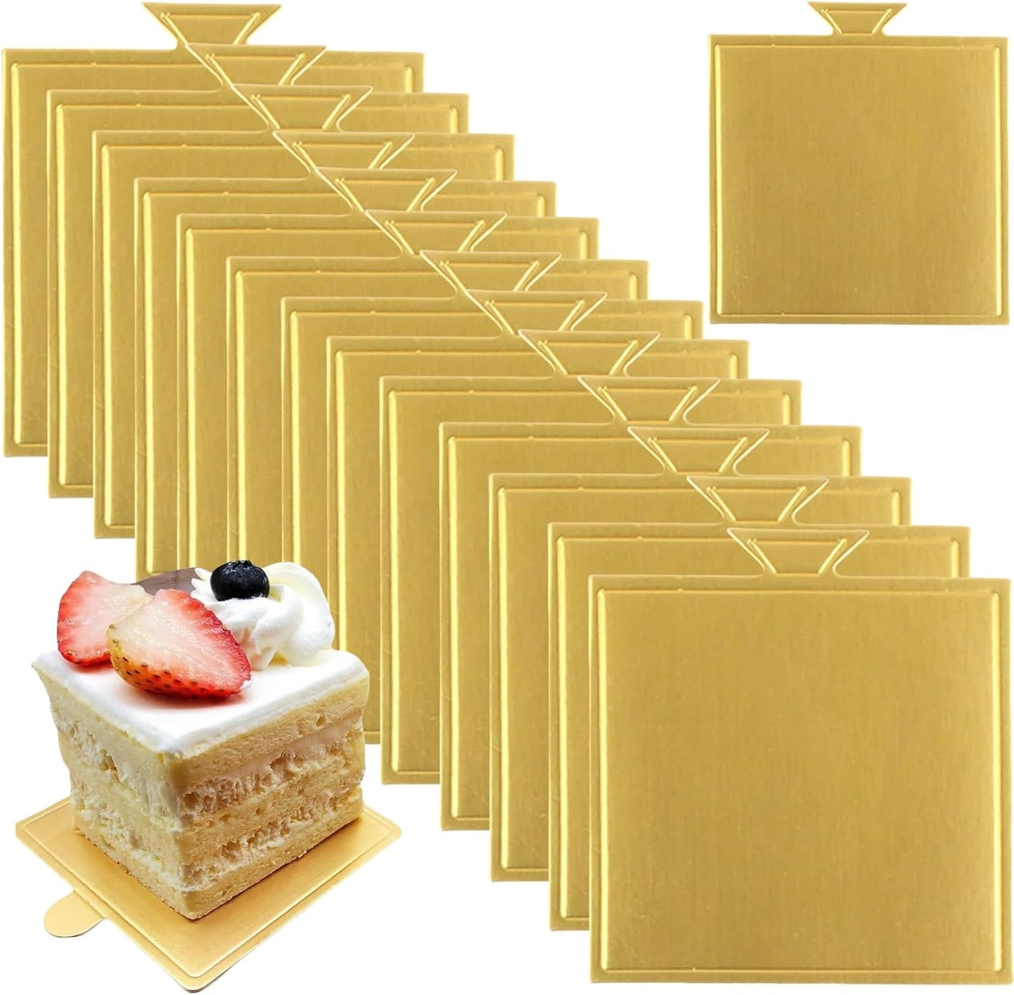 Base pastel grado alimenticio 3.5x3.3pulg color dorado