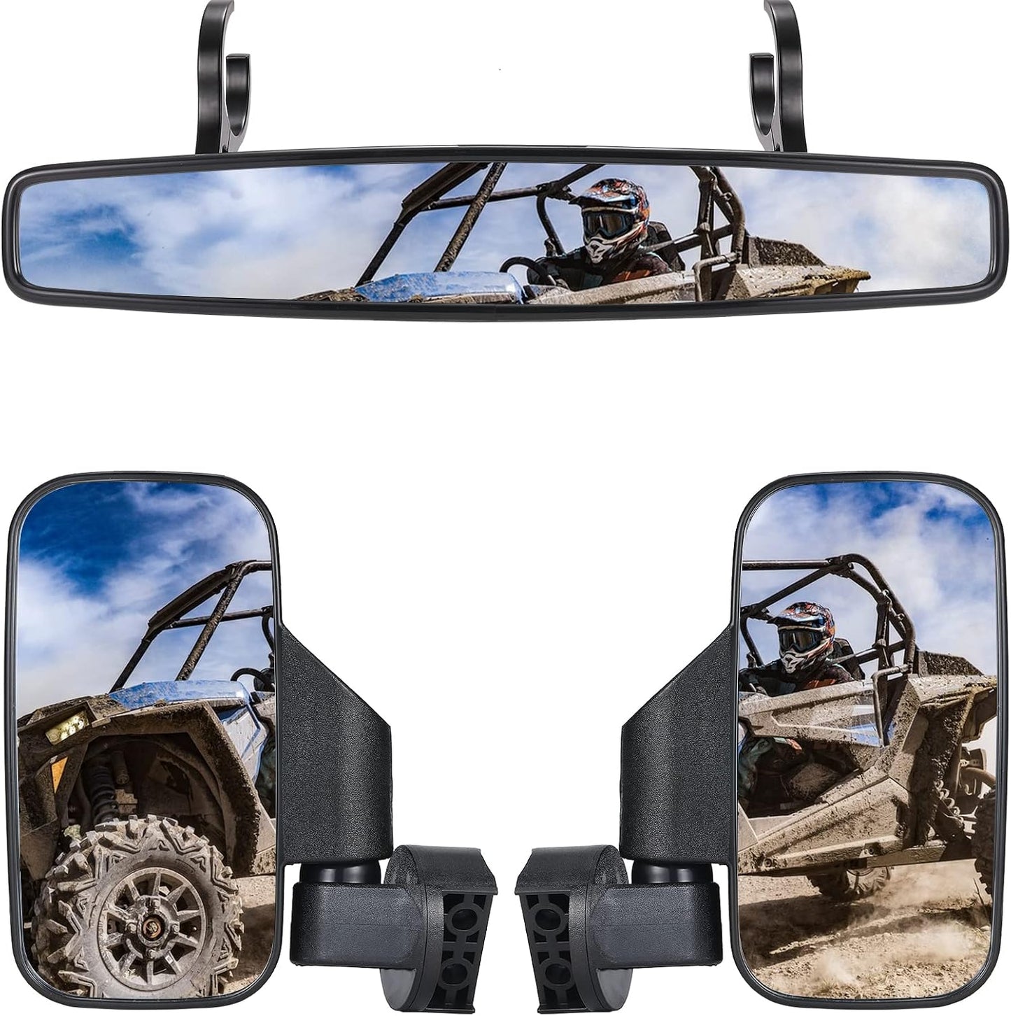 Espejos laterales UTV ajustables 1.75-2pulg Polaris RZR Can Am