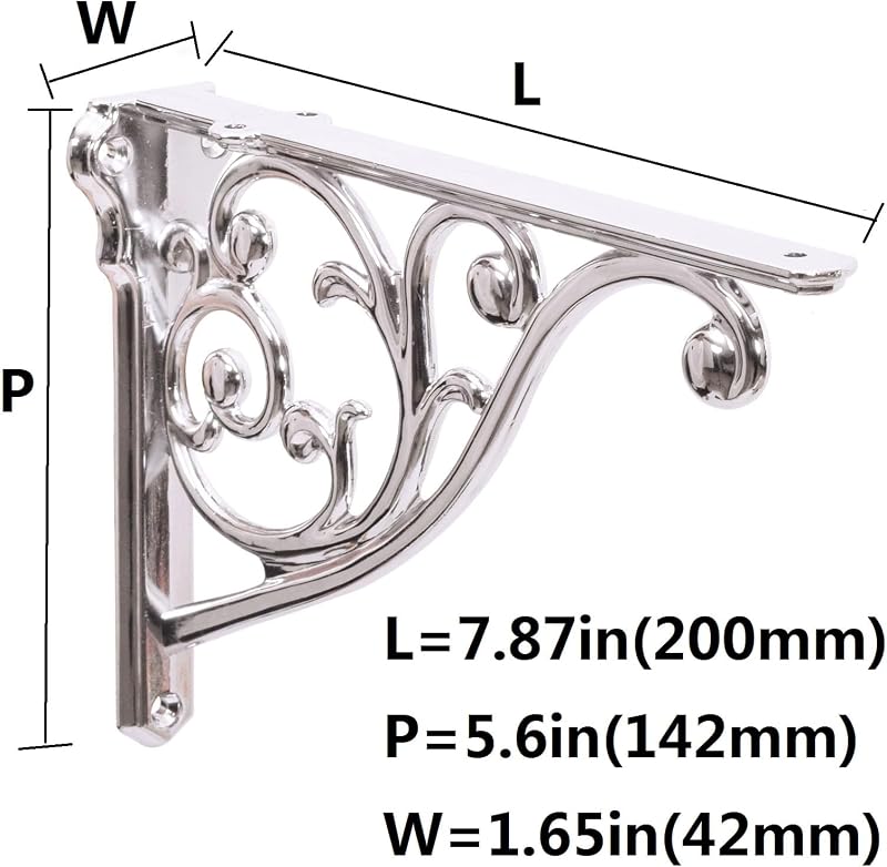 Soporte estantería níquel pulido 8" set 4 vintage
