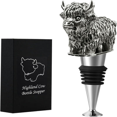 Tapón vino regalo caja Highland Cow para mujer y hombre