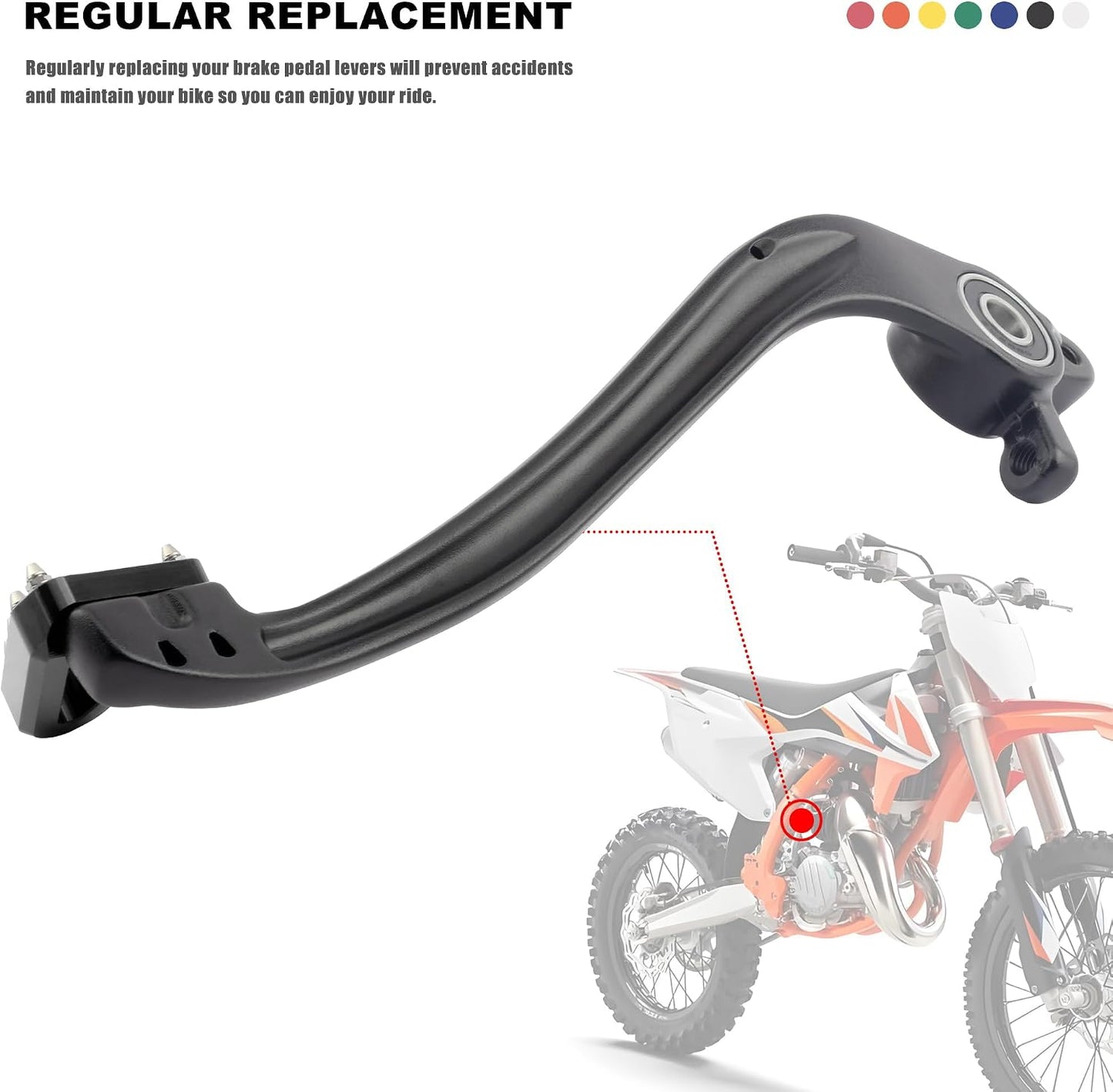 Palanca freno trasero motocicleta punta plegable CNC Negro