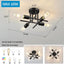 2 Lámpara techo cocina negro mate 4 luces E26 estilo granja