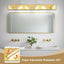 Luces LED acrílico dorado baño 6 luces 6000K rotación 350