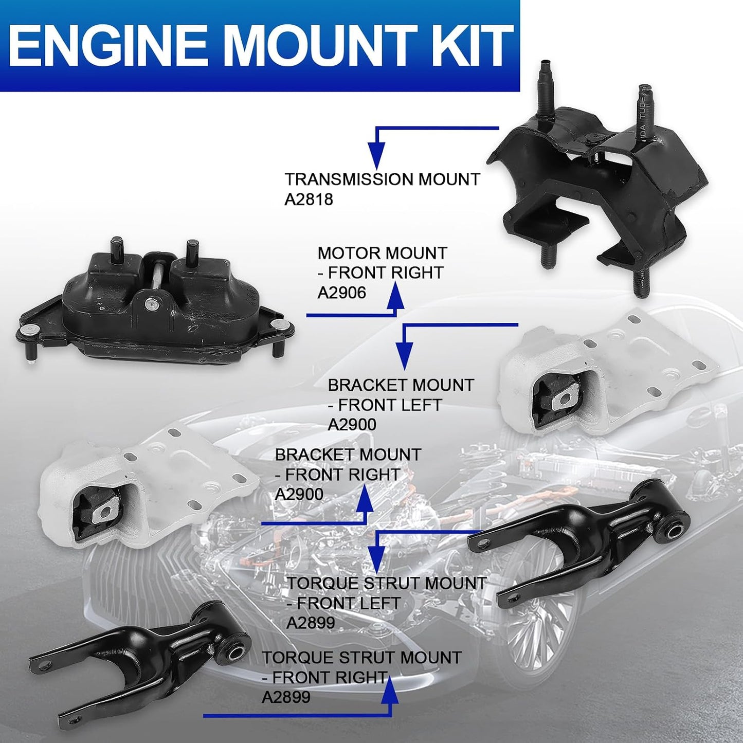 6 Soportes Motor 2002-09 V6 Chevy Uplander Buick Terraza