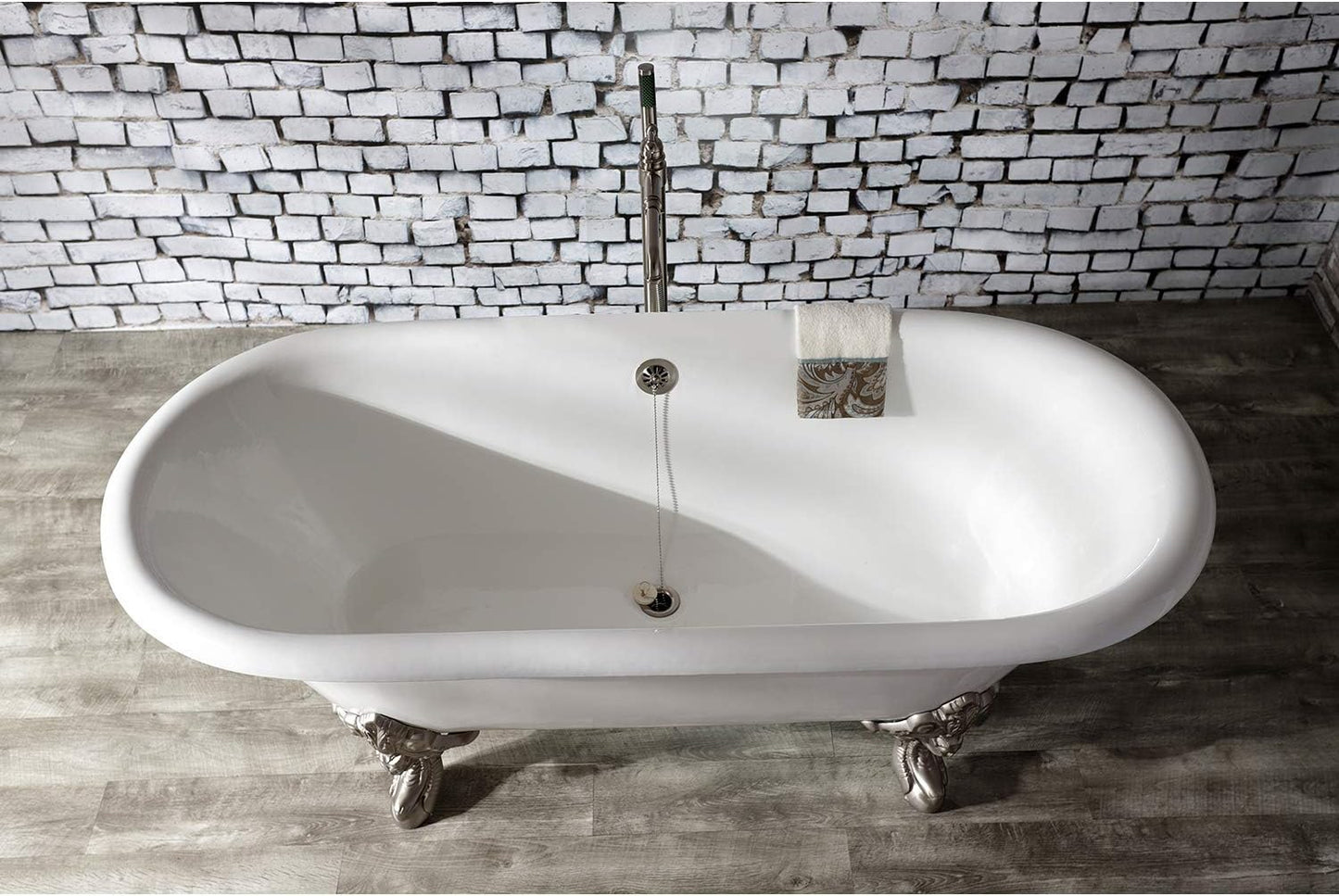 Desagüe baño garra latón níquel cepillado 27pulg