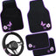 Funda volante diseño mariposa alfombrilla auto 14.5-15pulg