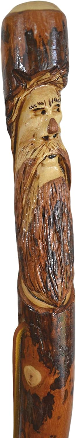 Bastón cara hombre montaña tallada a mano 60pulg