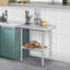 Mesa trabajo acero inox 24x30pulg NSF estante patas galvanizadas