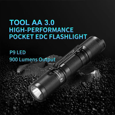 Linterna EDC bolsillo set AA 2.0 con batería 920mAh 650 lúmenes