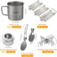 Taza Titanio Soporte Estufa Alcohol Tenedor Plegable