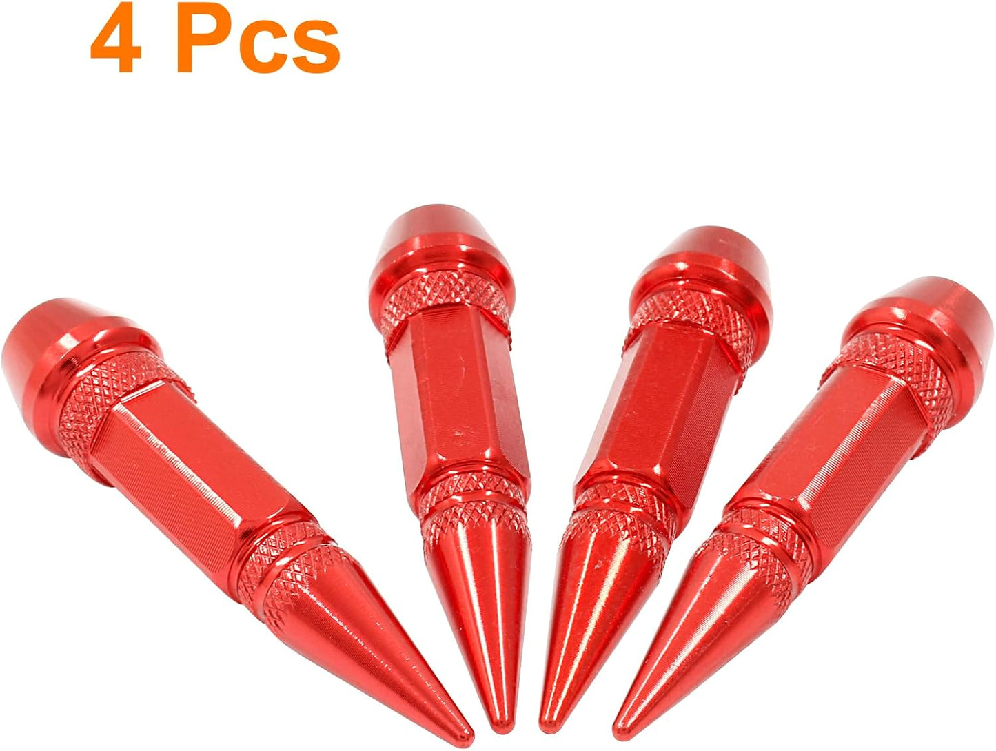 4 Pzas Tapones Vástago Válvula Aluminio Coche Moto Rojo