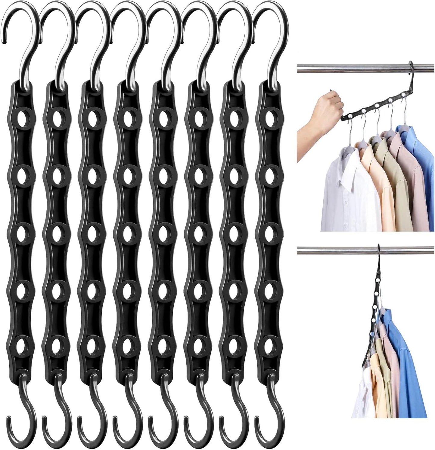 20 Perchas Negras para Armario y Ropa Pesada