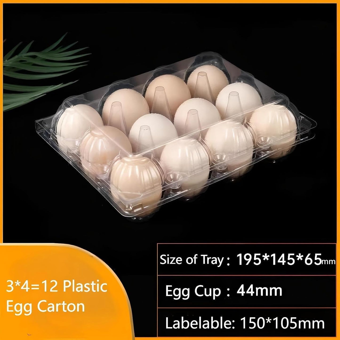 40 Pzas Cajas Huevos Plástico Transparente 3x4 Reutilizables