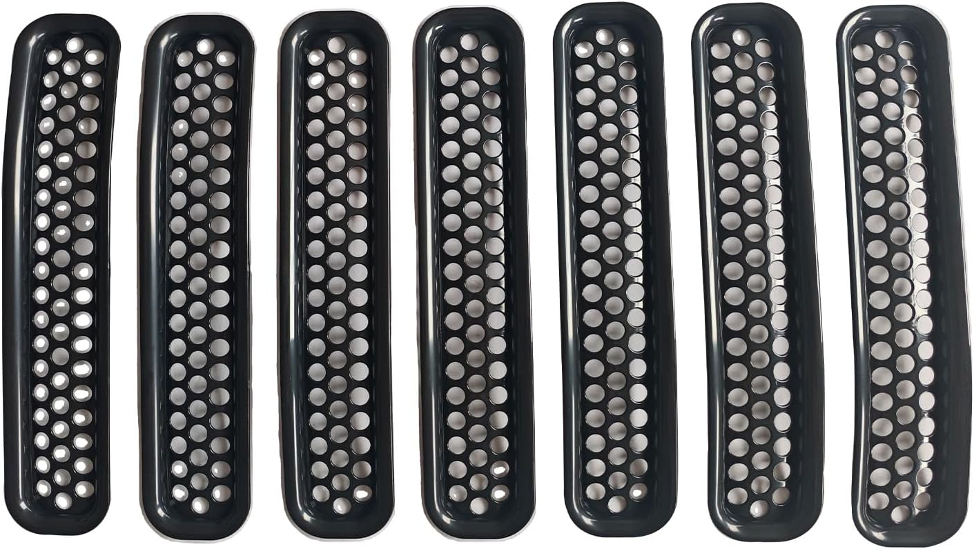 7 Pzas Rejilla Malla Frontal Jeep TJ Wrangler Negro