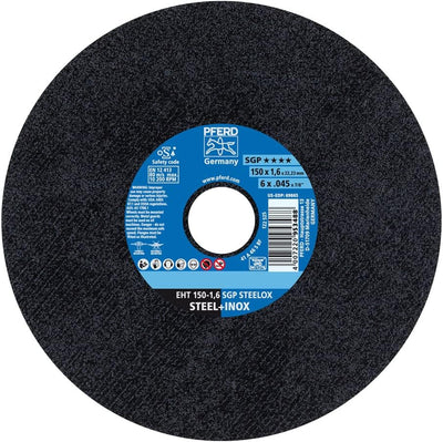 Disco corte metal acero inox 6x7/8 pulg 10200rpm paq 25