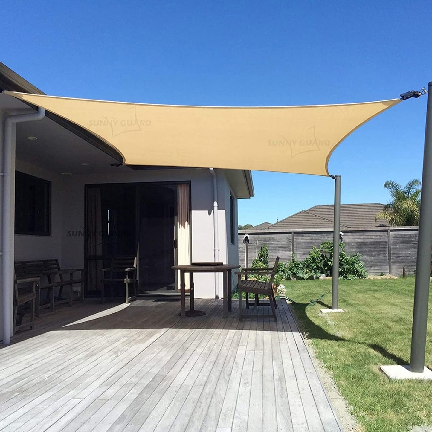 Vela sombra solar 8x16ft arena bloqueo UV patio jardín