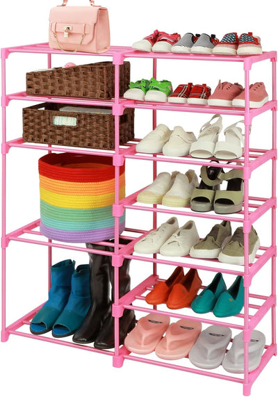 Zapatero rosa 7 niveles para 24-30 pares garaje