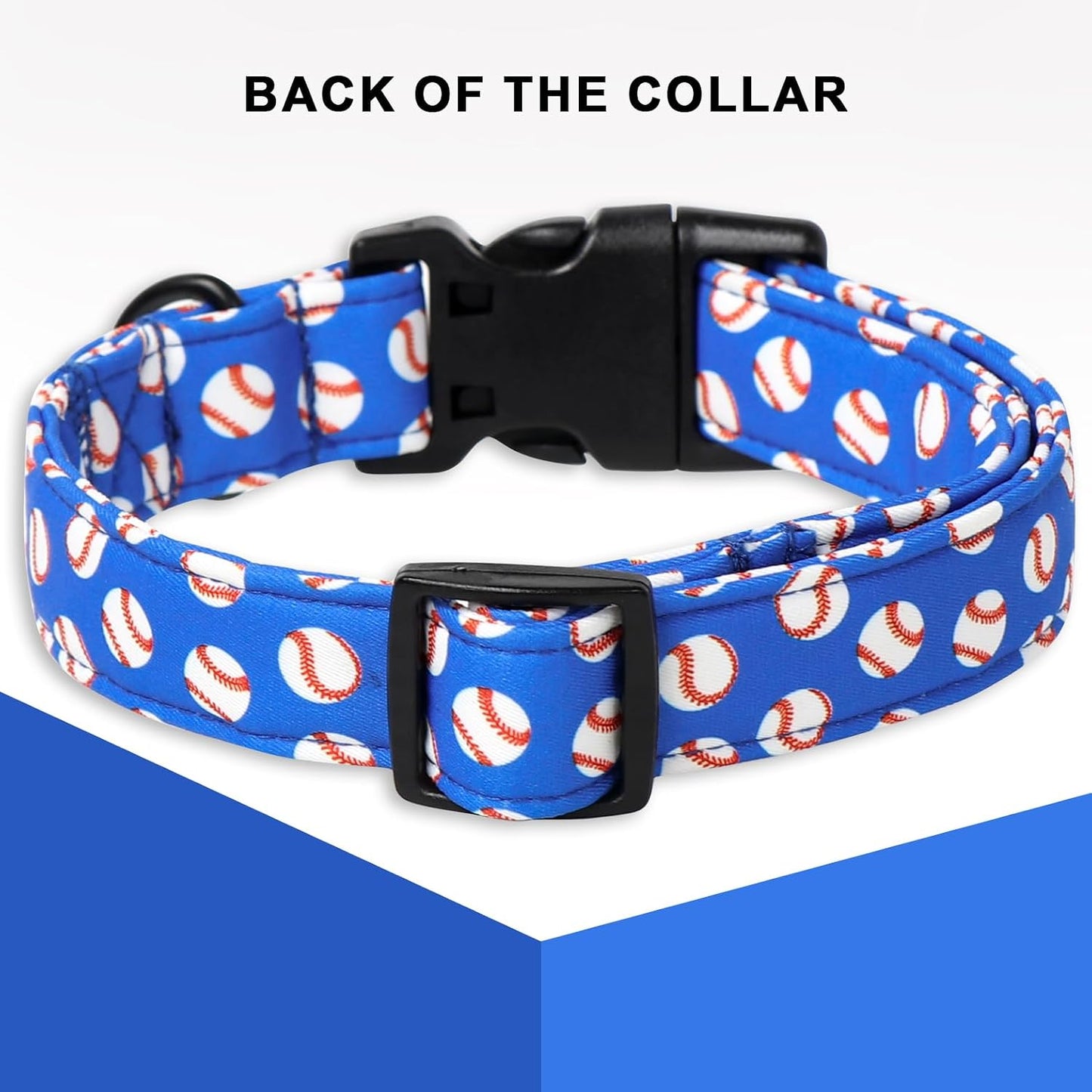 Collar verano perro bola azul algodón hebilla plástico