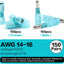 Kit 300 conectores termorretract. 16-14 AWG color azul