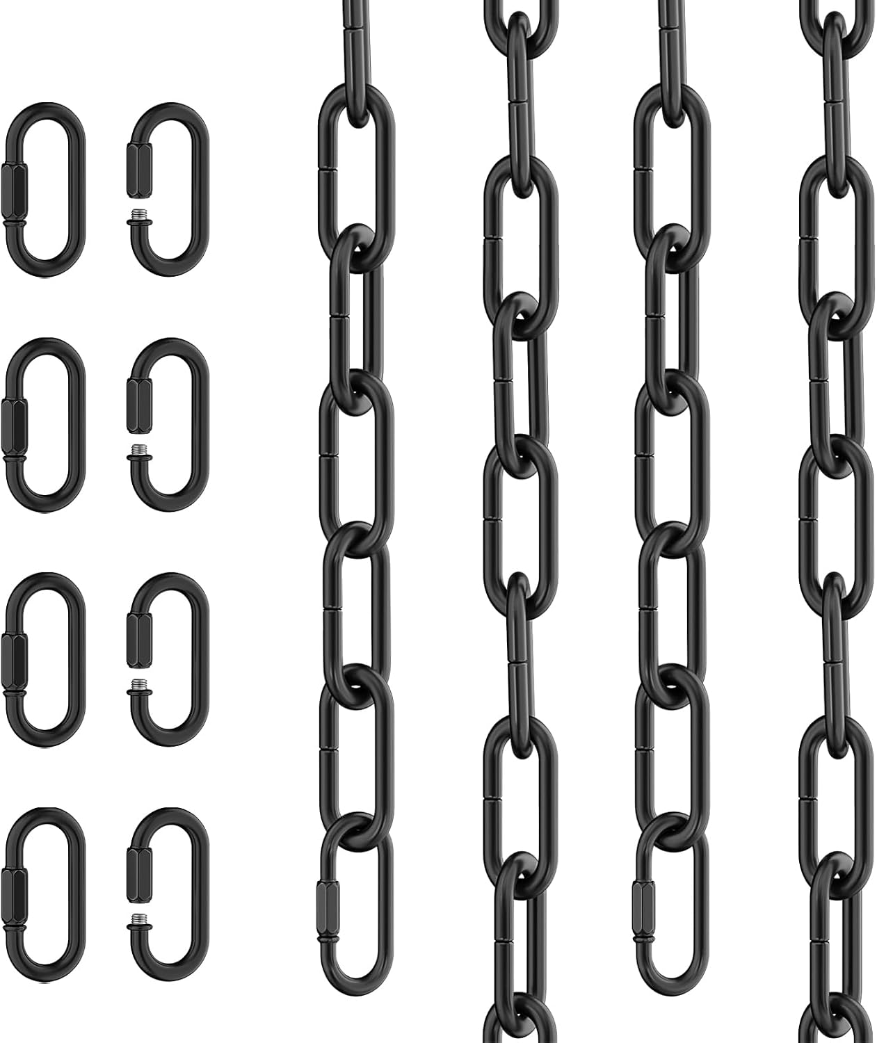 Cadena lámpara industrial negra 6ft extensible 4 Pzas