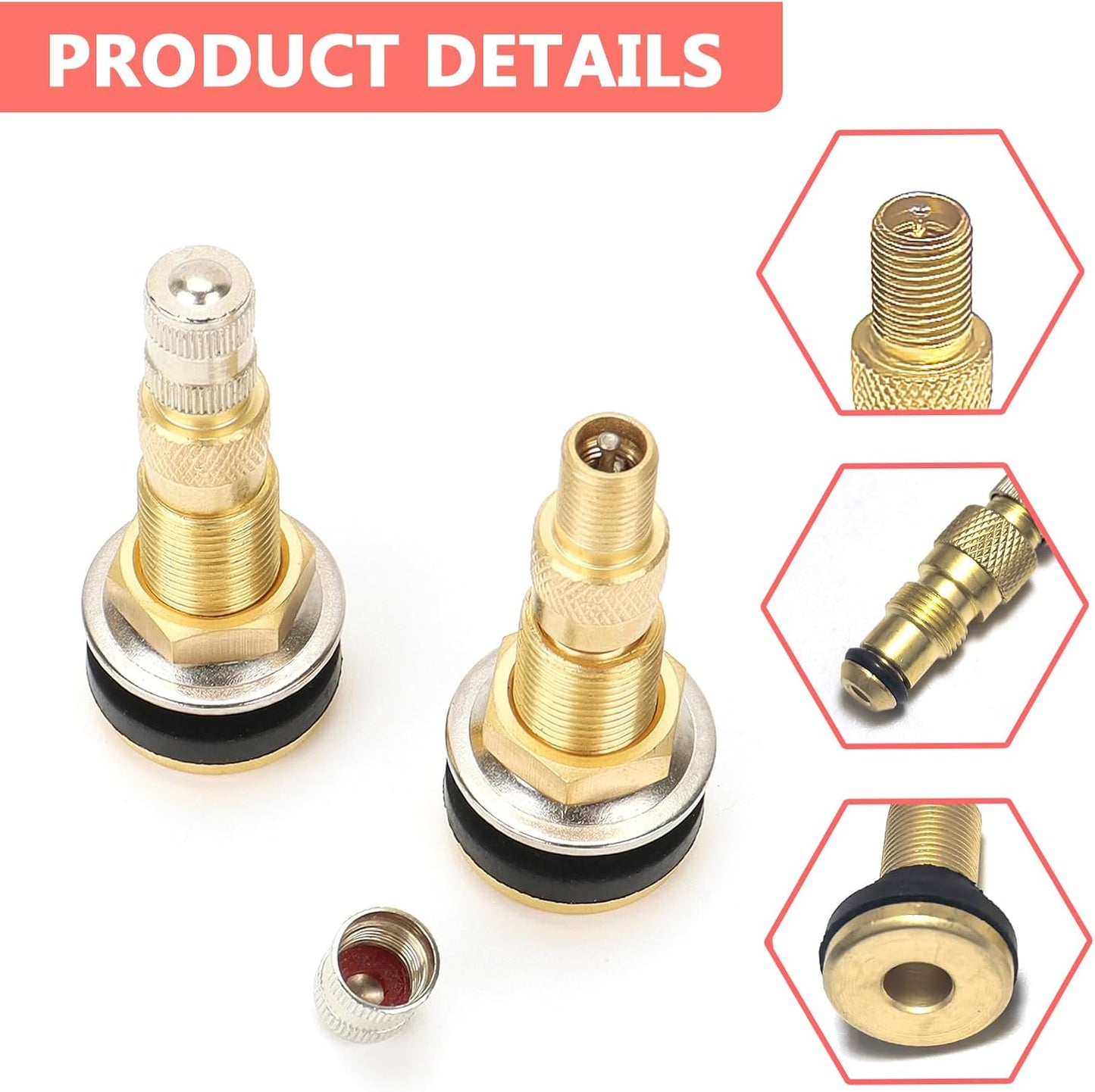 Vástagos válvula sin cámara aire tractores pack 2