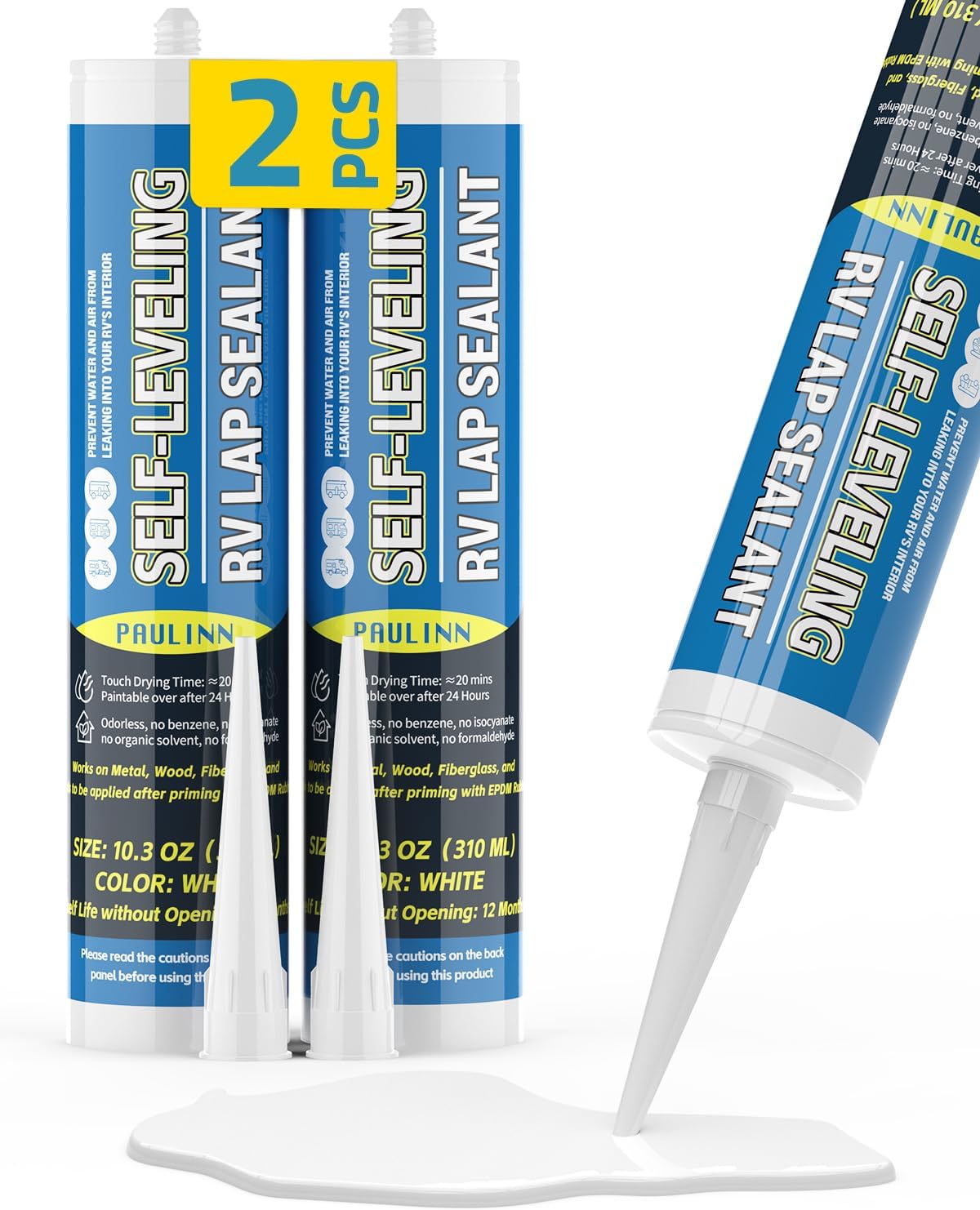 Sellador techo RV autonivelante 2 pack blanco flexible UV