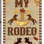 Bandera jardín primer cumpleaños vaquero texto inglés