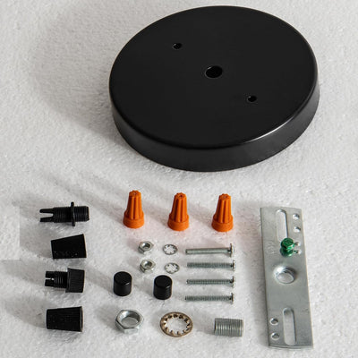 Cubierta placa luz colgante 5 1/8pulg kit toldo techo negro