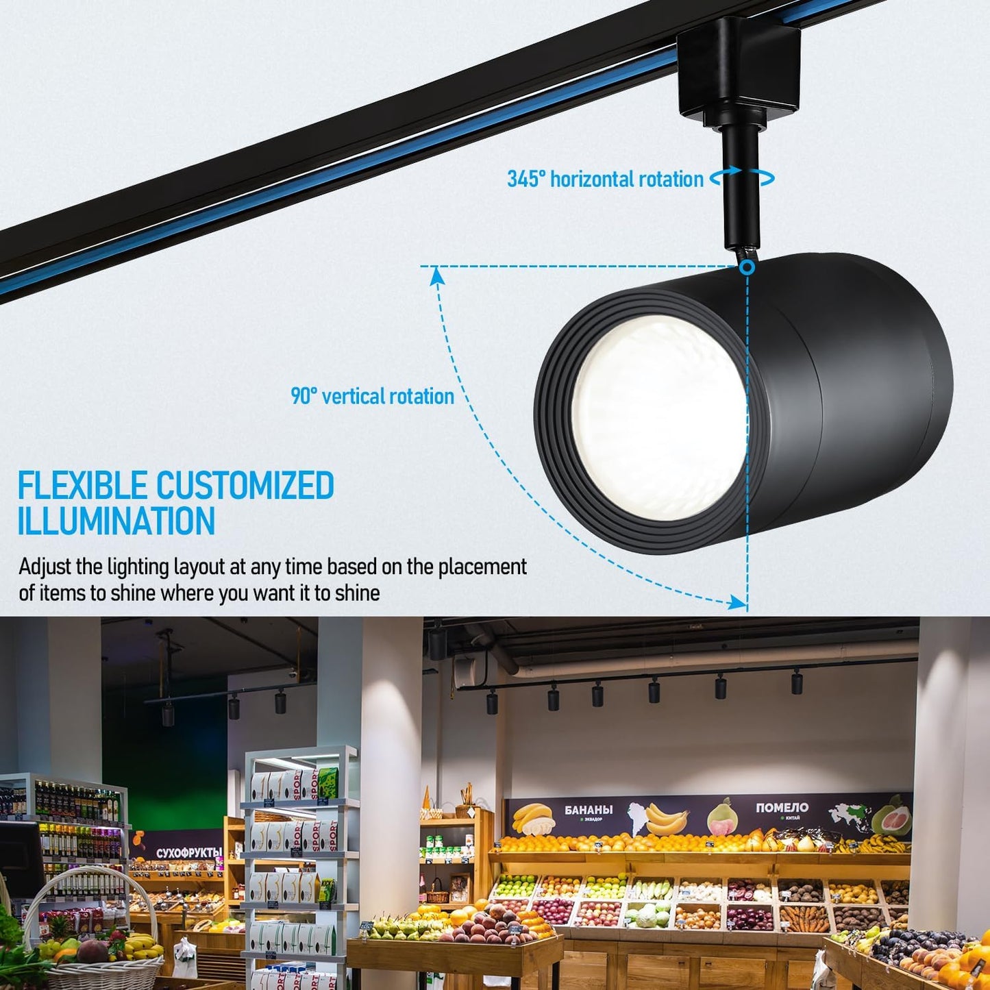 Cabezales LED H 17.5W regulables CRI90 para tiendas