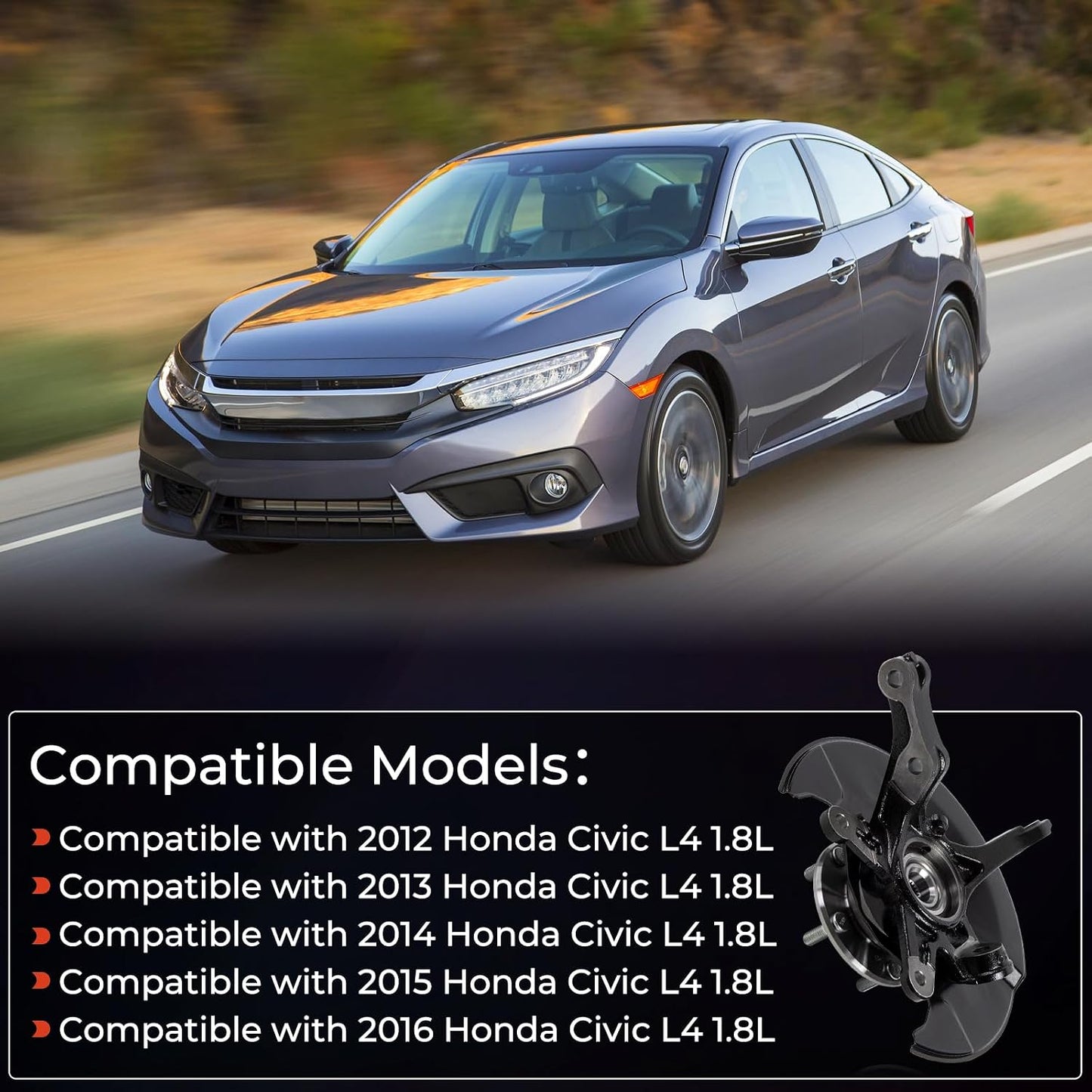 Cubo cojinete rueda direcc. Honda Civic 1.8L lado derecho