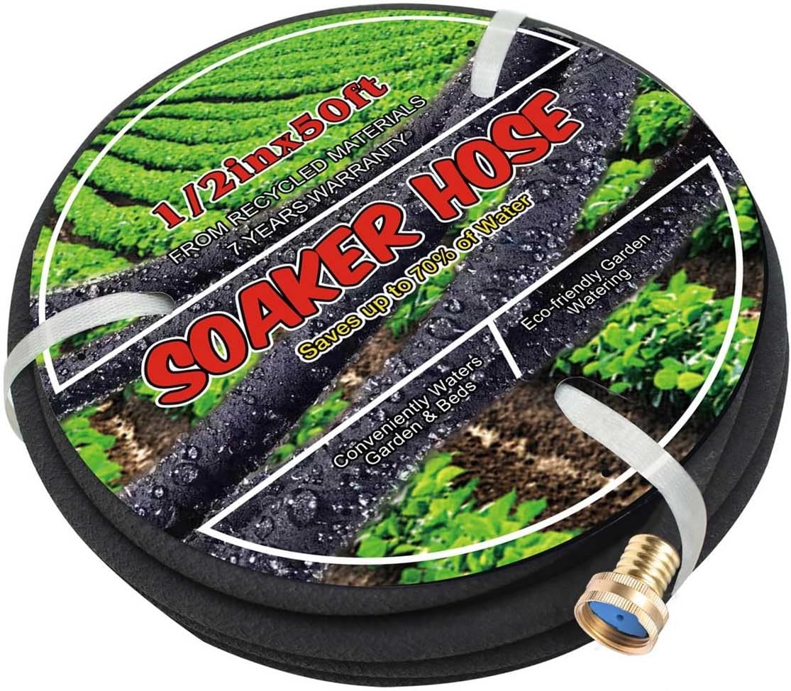 Manguera goteo 1/2pulg 50ft goma para jardín riego vegetales