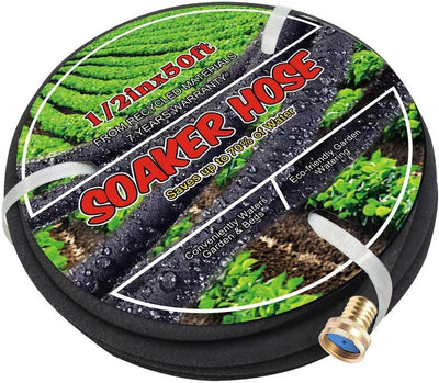 Manguera goteo 1/2pulg 50ft goma para jardín riego vegetales