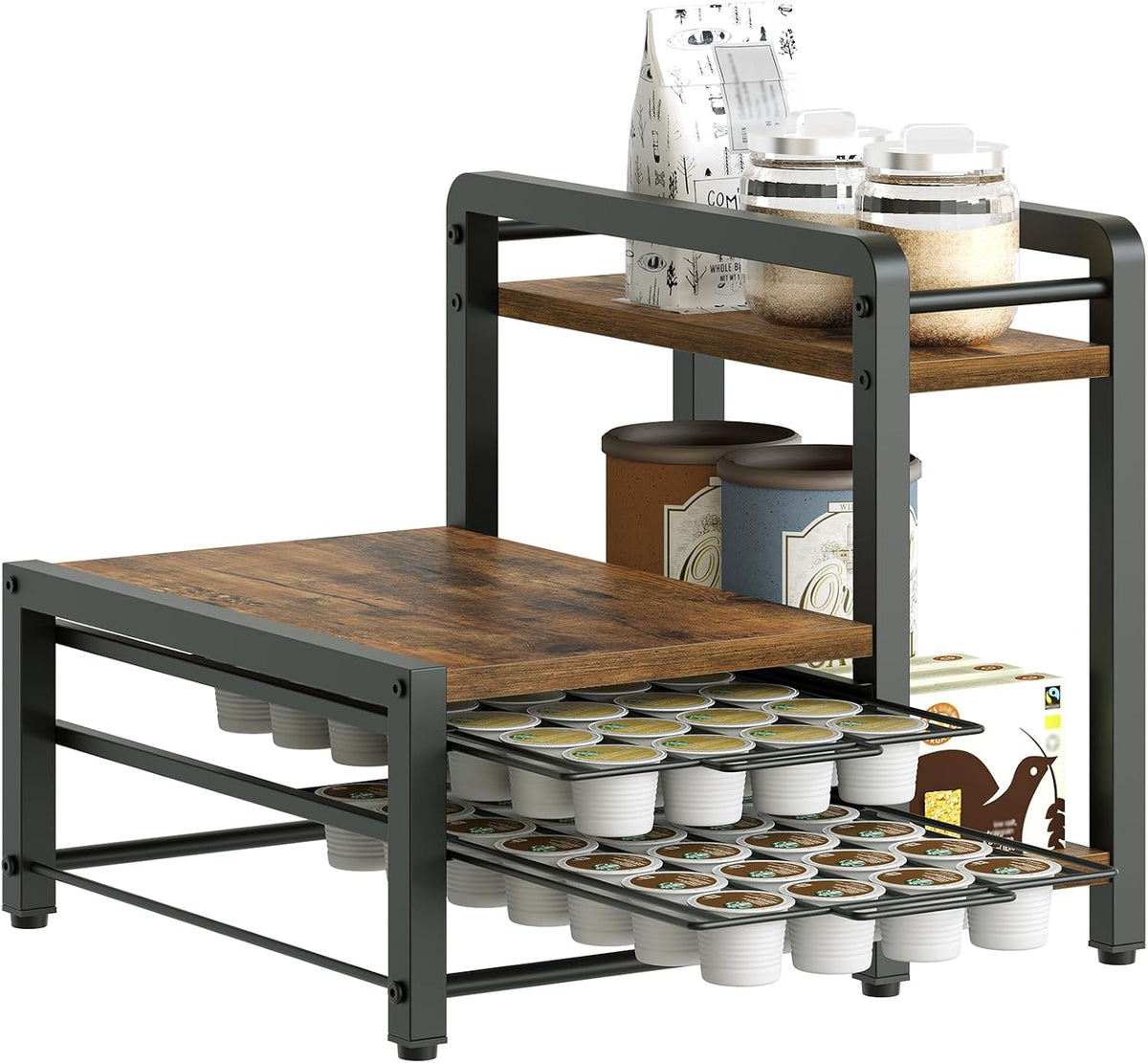 Portavasos para cafetera Yatiney con estante para copas de vino