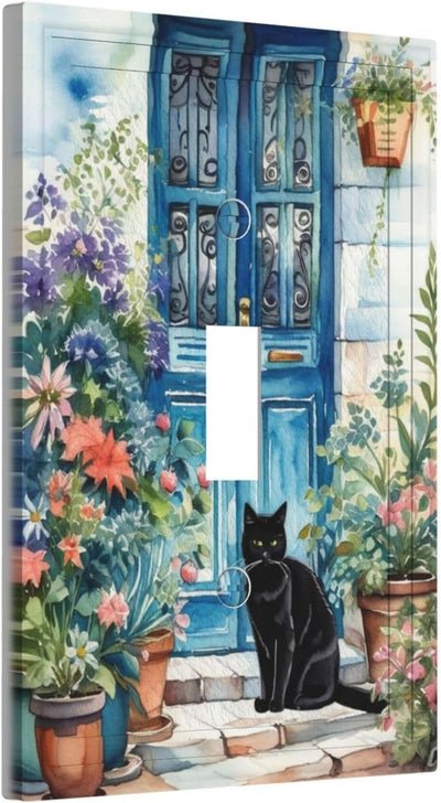 Placa interruptor decorativa arte gato para pared