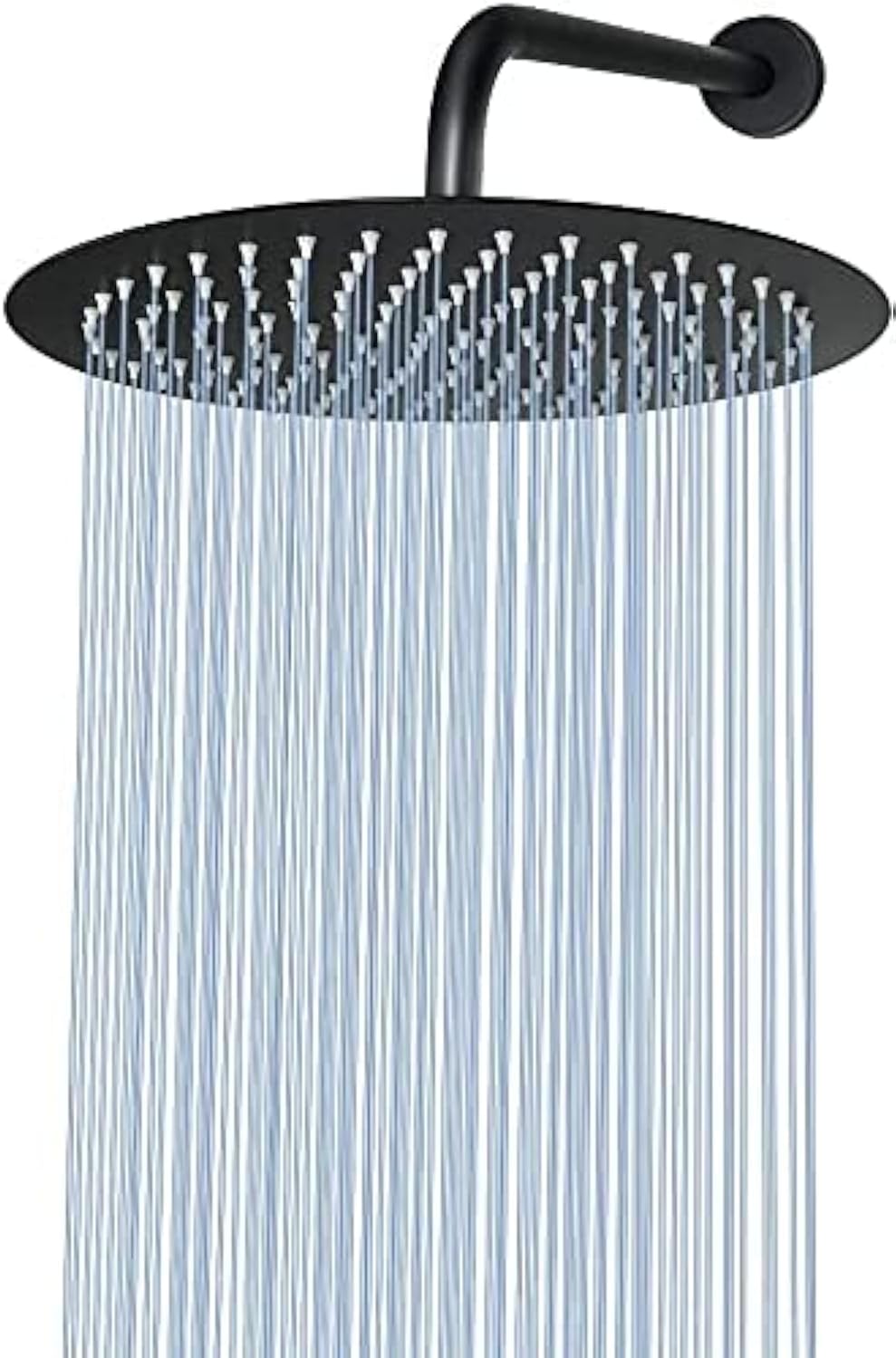 Cabezal ducha redondo acero inox 12pulg negro mate