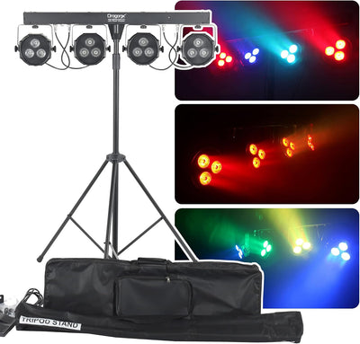 Barra móvil LED 4 luces sistema DJ con activación sonido