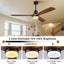 Ventilador techo 60pulg madera negro con luces control